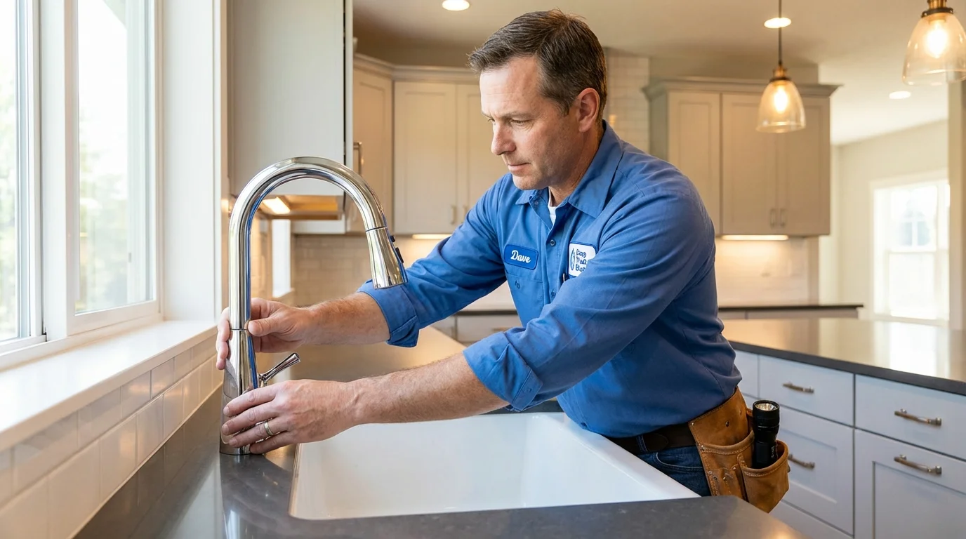 Kitchen faucet installation by Johns Plumbing LLC in Covington